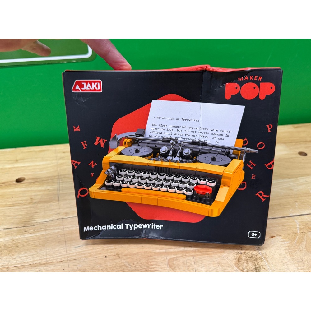 JAKI Maker Pop Mechanical Typewriter JK8216 Building Block Set Yellow New Sealed